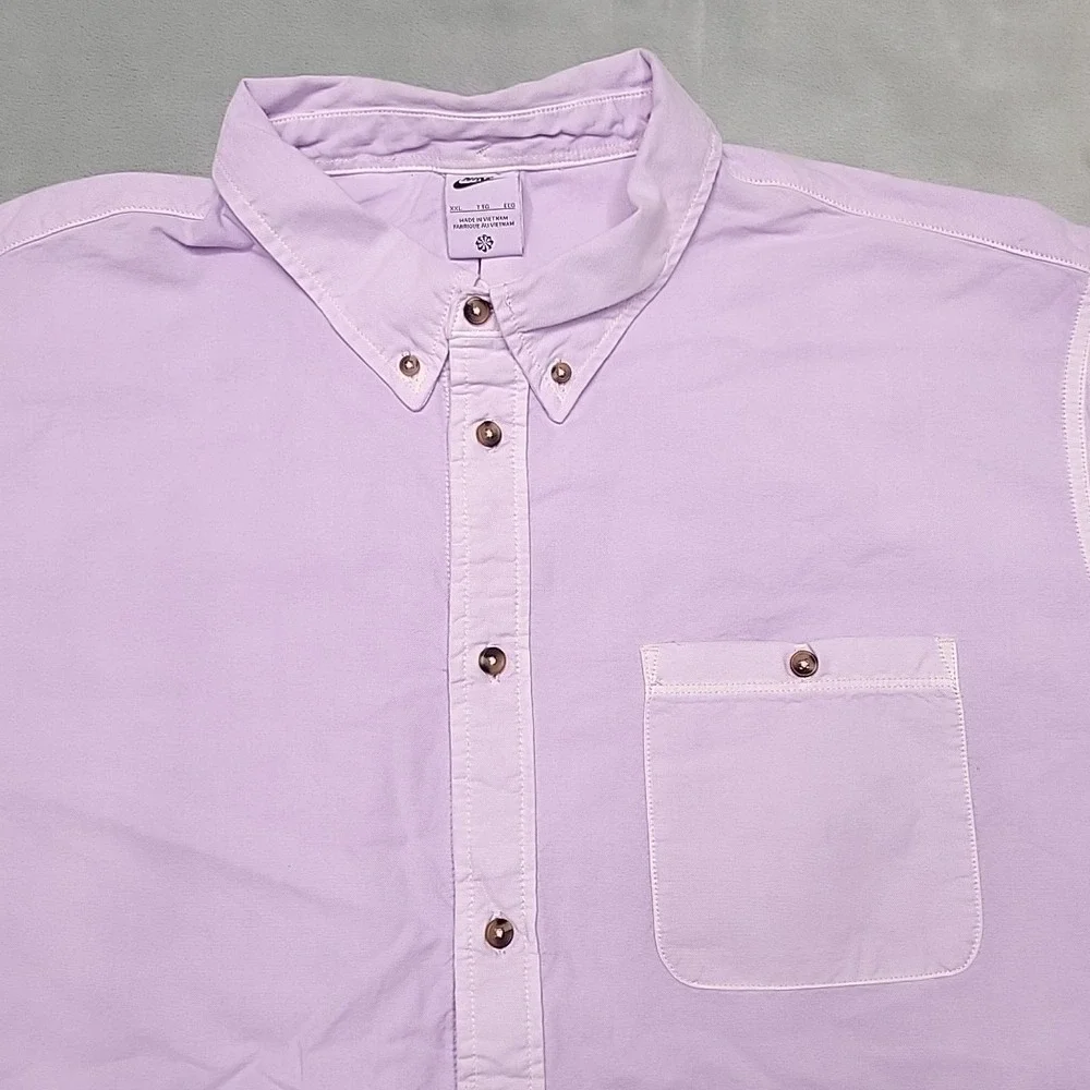 Nike Life Shirt Mens XXL Purple Button Down Long Sleeve Oxford Casual Sportswear
